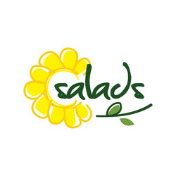 creative text salad logo with sun flower nature vector image