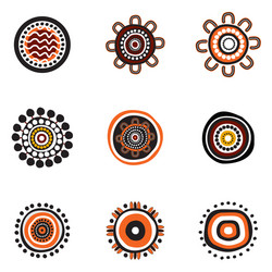 aboriginal art dots painting icon logo design vector image