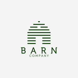 wooden barn line art logo design house icon vector image