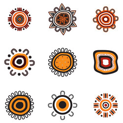 aboriginal art dots painting icon logo design vector image