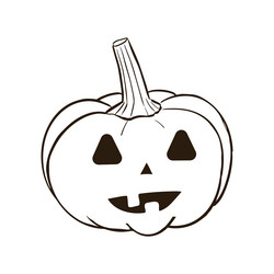 halloween pumpkin card hand drawing vector image