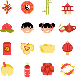 celebration chinese new year party holiday icons vector image