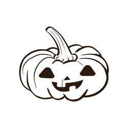 halloween pumpkin card hand drawing vector image