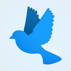 Flat blue bird social media concept vector