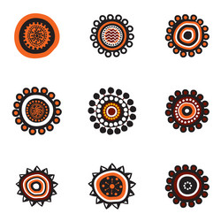 aboriginal art dots painting icon logo design vector image