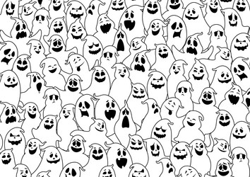 cartoon halloween ghosts pattern ornament vector image