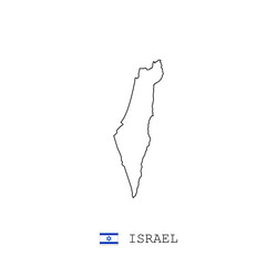 israel map outline line linear vector image