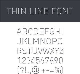 font thin lines vector image