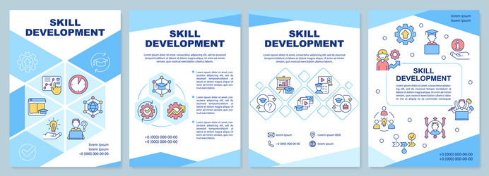 skill development blue brochure template vector image