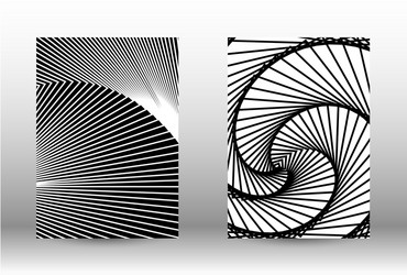 set of abstract patterns with distorted lines vector image