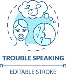 Trouble speaking turquoise concept icon vector