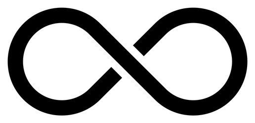 black infinity symbol icon concept of infinite vector image