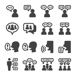 people talking icon set vector image