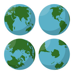 flat earth globe icons set vector image