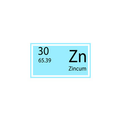 Periodic table element zincum icon vector