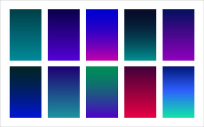 galaxy color palette gradient backgrounds set vector image