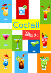 background with alcohol cocktails vector image