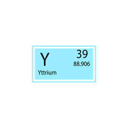 Periodic table element yttrium icon vector