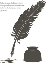 writing old feather with ink vector image