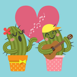 guitar cactus vector image