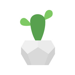 cactus in geometric concrete pot isolated vector image