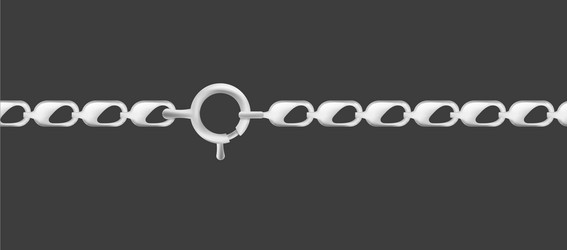 Silver jewelry chain or chainlet links realistic vector