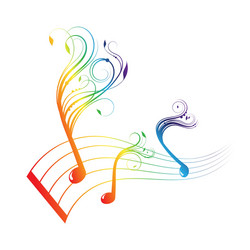 musical notes staff background vector image