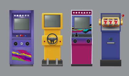 arcade machines retro outdoor gaming for nerds vector image