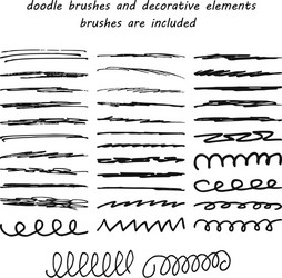 doodleink brushes hand drawn decorative elements vector image