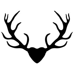 deer antlers silhouette isolated on white vector image