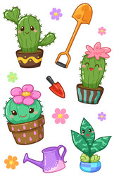 cactus kawaii vector image