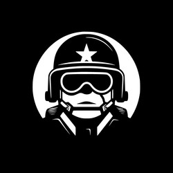 military - minimalist and simple silhouette vector