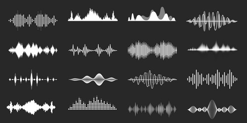 sound waves playing song visualisation radio vector image