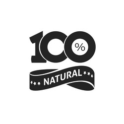 100 percent natural green label black vector image