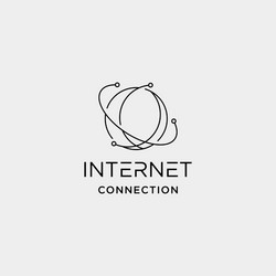 internet logo simple line browser symbol icon sign vector image