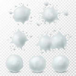 snowball splatter snow splashes and round white vector image