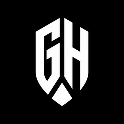 gh logo monogram with emblem shield style design vector image