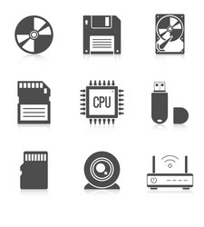 digital storage data icons vector image