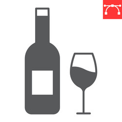 wine glyph icon vector image