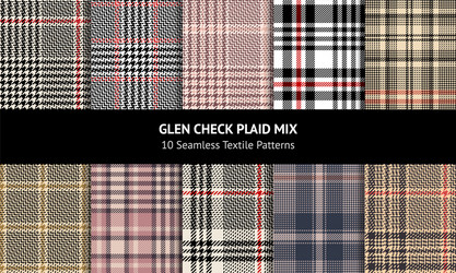 glen check plaid pattern set vector image