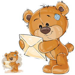 a brown teddy bear holding vector image