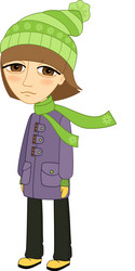 sad girl standing alone and not smiling vector image