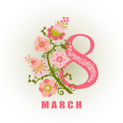 greeting card for international womens day march vector image