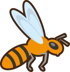 cartoon bee insect flower pollen vector image