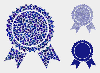 Certificate seal icon mosaics squares vector