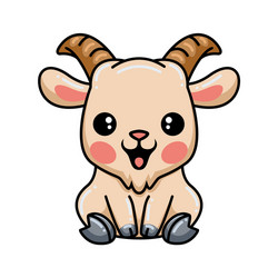 cute baby goat cartoon sitting vector image