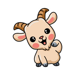 cute baby goat cartoon posing vector image