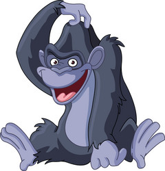 gorilla scratching head vector image