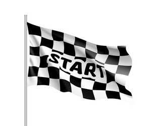 realistic flag auto racing inscription start vector image