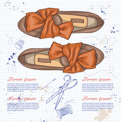 fashion sketch womens shoes vector image